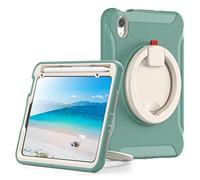 ORIbox Defender Case for iPad Mini 6, Full Body Drop Protection, 3 in 1 Shockproof Bumper with 360° Ring Holder Kickstand, Defender Green