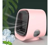 Oribreeze Air Conditioning,Air Conditioner Cooling Fan,Mini Air Cooler with 3 Speeds,Portable Air Conditioners Cooler with Night Light,Humidifier Desktop Cooling Fan for Home,Office,Bedroom (Pink)