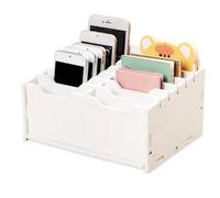 ORICALCHASM 12 Slots Wooden Cell Phone Storage Box, Desktop Mobile Phone Holder Management Storage Box Organizer, for Classroom Calculator Holder Class