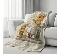 ORICALCHASM 3D Design Bed Blanket, Cartoon Hamster Sherpa Fleece Blanket Cute Dessert Flannel Throw Blanket Soft Animals Cake Plush Blanket(180x230 cm)