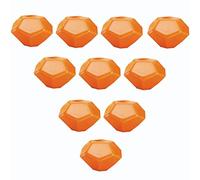 ORICALCHASM Diamond Crystal Handle, Diamond Shape Ceramic Furniture Knob Kitchen Cabinets Hardware Handles,10 Pcs Cupboard Closet Door Pull Handle(Orange)