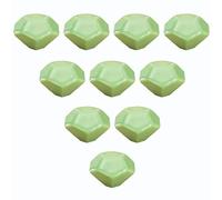 ORICALCHASM Diamond Crystal Handle, Diamond Shape Ceramic Furniture Knob Kitchen Cabinets Hardware Handles,10 Pcs Cupboard Closet Door Pull Handle(Green)