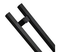 ORICALCHASM Large Commercial Pull Door Handle Rectangle, Double-Sided Sliding Barn Handle, Handle Parts Replacement Hardware Set, 80-150 cm Long(Black,100cm/39 3/8" 80cm)