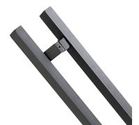 ORICALCHASM Large Commercial Pull Door Handle Rectangle, Double-Sided Sliding Barn Handle, Handle Parts Replacement Hardware Set, 80-150 cm Long(Dark Grey,100cm/39 3/8" 80cm)