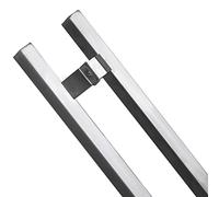 ORICALCHASM Large Commercial Pull Door Handle Rectangle, Double-Sided Sliding Barn Handle, Handle Parts Replacement Hardware Set, 80-150 cm Long(Silver,80cm/31 1/2" 60cm)