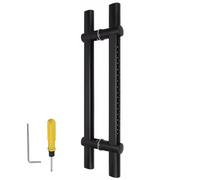 ORICALCHASM Matte Black Door Handle Push Pull, 24 32 48 60 70 in, Adjustable Hole Spacing Door Hardware Kit, Large Sliding Barn Door Handles(180cm(70 7/8"))