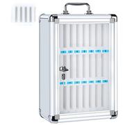 ORICALCHASM Phone Lock Box, Portable Phone Storage Cabinet Pocket Chart, Wall Mounted with a Locked, Desktop Cell Phone Holder(27x19x40cm/11x7x16in)