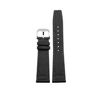 ORICALCHASM Watch Bands, Nylon + Leder Armband 20mm 21mm 22mm Canvas Uhr Armband Herrenuhr Zubehör(Black Pin Silver,20mm)