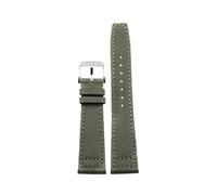 ORICALCHASM Watch Bands, Nylon + Leder Armband 20mm 21mm 22mm Canvas Uhr Armband Herrenuhr Zubehör(Green Pin Silver,20mm)