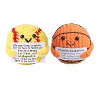 Orichane Crochet Emotional Support Dolls 2PCS Handmade Plush Toys with Encouragement Card Cute Animals Gift Set for Friends Birthday Encouragement Gift Room Decor
