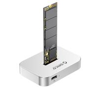 ORICO 10Gbps M.2 NVMe SSD Enclosure & SATA Adapter, USB 3.2 Gen 2 Aluminum External Hard Drive Case, Tool-Free M.2 Docking Station for PCIe/SATA M-Key/B+M Key SSD, Compatible with Mac & PC