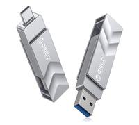ORICO 128 GB USB Memory Stick, Swivel Design Dual Flash Drive, USB 3.2 Metal USB Drive Up to 150 MB/s, Type A & Type C Thumb Drive, Portable for iPhone, MacBook, Tablets, Android, Samsung Etc-GB02