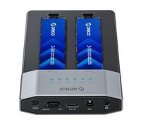 ORICO 20Gbps Dual-Bay M.2 NVMe SSD Docking Station, Tool-Free Aluminum External Enclosure with Offline Clone Function for NVMe M.2 Drives