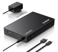 ORICO 3.5" External Hard Drive Enclosure SATA III to USB3.1 Type C for HDD Tool-Free Installation Supports UASP and 20TB Drives - Black