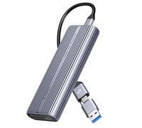 ORICO 40Gbps M.2 NVMe SSD Enclosure with Cooling Fan, Tool-Free Aluminum M.2 Adapter, Thunderbolt 3/4 USB4/3.2/3.1/3.0 Compatible, Supports M-Key 2280/2260/2242/2230, Up to 8TB Capacity - ACOM2