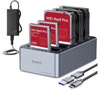 ORICO 5 Bay Aluminum Offline Clone Hard Drive Duplicator, Hard Drive Docking Station, USB 3.2 Gen 1 for SATA 2.5/3.5 inch SSD/HDD up to 100 TB, 12V/6.5A power supply (6656C3-C)