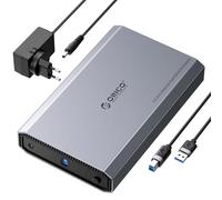 ORICO Aluminum 3.5 Hard Drive Enclosure with 5Gbps Transfer Speed, 3.5 HDD Enclosure Up to 20TB, Tool-free, Supports UASP, with 12V/2A Power Supply(DD35-U3)