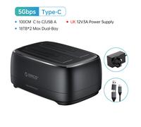 ORICO Dual Bay Hard Drive Dock Type C 6Gbps Duplicator fr 2.5/3.5" HDD SSD 40TB