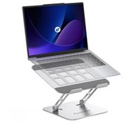 ORICO Ergonomic Laptop Stand for Desk, Height Adjustable Aluminum Alloy Laptop Riser, Foldable Computer Holder Compatible with MacBook, Dell XPS, HP up to 17" - ST11, Silver