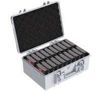ORICO Hard Drive Case 3.5inch 20-Bay HDD/SSD Multi-Protection Storage Suitcase with Foam Hard Case Shockproof Anti-Static MoistureProof Carrying Box-PSC L20