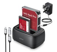 ORICO Hard Drive Docking Station, USB C/A Dual Bay SSD Reader for 2.5 or 3.5 inch SSD HDD Dock Tool-Free Enclosure with Adapter Surport 2 * 22 TB SATA HDD/SSD (Not Support Offline Clone)