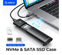 ORICO Aluminum M.2 NVMe SSD Enclosure , Tool-Free 10Gbps USB C Adapter, USB 3.2 M.2 NVMe Reader, External SSD Case Thunderbolt 3 Compatible, Supports 4TB 2230/2242 /2260/2280 PCIe M-Key SSDs-PWM2-G2