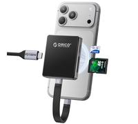 ORICO Magnetic Card Reader & M.2 SSD Case for iPhone 15/16/17 Pro - 5-in-1 TF/SD 3.0 with NVMe 2230/2242, 10Gbps USB 3.2 Gen2, PD 100W - AP42F (Black)