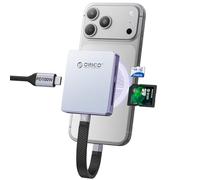 ORICO Magnetic M.2 2230/2242 NVMe SSD Enclosure for iPhone 4K ProRes Recording with SD/TF 3.0 Card Reader PD100W Charging Port, Support for iPhone 15/16/17 Series Laptop Tablet- Diskless AP42F (Blue)