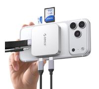 ORICO Magnetic SD Card Reader All-in-One USB C Hub with 100W PD Charging， 3.5mm Audio Jack and USB-C Data Port for MacBook Pro/Air， iPad， Laptop