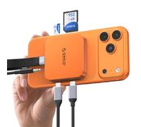 ORICO Magnetic SD Card Reader All-in-One USB C Hub with 100W PD Charging 3.5mm Audio Jack and USB-C Data Port for MacBook Pro/Air iPad Laptop