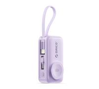 ORICO Mini Power Bank, 20W PD Fast Charging with Lightning Cable, 5000mAh Small Power Bank for Apple Watch, iPhone 17/16/15/14, Samsung S23 Series, Note20 Series, iPad, AirPods, and More, Purple