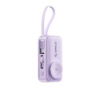 ORICO Mini Power Bank, 20W PD Fast Charging with USB C Cable, 5000mAh Small Power Bank for Apple Watch, iPhone 17/16/15/14, Samsung S23 Series, Note20 Series, iPad, AirPods, and More, Purple