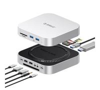 ORICO MiniLink Mac mini M4 Hub, Docking Station with 2x USB A 3.20, USB C 3.0, USB 3.0, TF/SD 3.0, 2x3.5mm AUX, 5V/3A Power Supply Connection - M48P