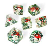 OriCraft Mushrooms Dice DND Dice Set with Mushrooms Inside Dungeons and Dragons Polyhedral Role Playing Gaming Dices D20 Dice 7 Set Halloween Dices