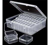 Oridaceae Bead Organiser Storage Box, Small Storage Containers with Lids Craft, 30 PCS Clear Plastic Boxes Hinged Lid, Transparent Empty Box for Beads, Jewelry, Earrings, Buttons, Diamonds