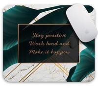 Oriday Gaming Mouse Pad Custom, Stay Positive Work Hard and Make It Happen Motivational Sign Inspirational Quote (Golden Tropical) 9.5" x 7.9"