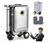 ORIDLECTAL Electric Luggage Scooter - 93.6Wh Battery Under 100Wh, 8-9km Range, 5.5'' Solid Tires, 6° Climbing; Rideable Suitcase for Airport Commute, One Button Telescopic Balck