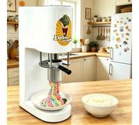 ORIDLECTAL Ice Cream Pasta Machine & Soft Serve Ice Cream Machine - Novelty, One-Touch Instant, Kid-Friendly, 4 Shape Molds, 304 Stainless Steel, Space-Saving Yellow
