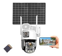 ORIDLECTAL PTZ Security Camera with 36X Zoom and Auto Tracking, Solar Camera with 25W Solar Panel, Outdoor Wireless CCTV with 6MP HD Crystal Clarity and Motion Detection for Home Security 64GB