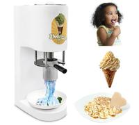 ORIDLECTAL Spaghetti Gelatos Ice Cream Machine - Fun & Funny, One-Touch Instant, 304 Stainless Steel, 4 Shape Molds, Home Use, for Birthday Party, Family Game Night Yellow