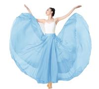 ORIDOOR 720 35" Long Women's Fairy Lyrical Dance Skirt Gradient Color Swing Skirt Ballet Modren Dance Costumes, B-lake Blue, One Size