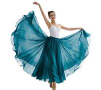 ORIDOOR 720 35" Long Women's Fairy Lyrical Dance Skirt Gradient Color Swing Skirt Ballet Modren Dance Costumes, B-navy Blue, One Size