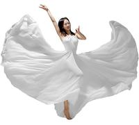 ORIDOOR 720 35" Long Women's Fairy Lyrical Dance Skirt Gradient Color Swing Skirt Ballet Modren Dance Costumes, B-white, One Size