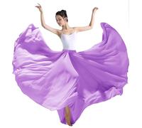 ORIDOOR 720 35" Long Women's Fairy Lyrical Dance Skirt Gradient Color Swing Skirt Ballet Modren Dance Costumes, B-violets, One Size