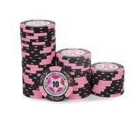 ORIENGEAR Poker Chips Professional, 50 Pcs 14 Gram Poker Chips Composite with Clear Denomination, Numbered Chips for Casino Card Game, Blackjack, Roulette Games, for Poker Lover, 8 Color