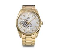 Orient Automatic Contemporary Open Heart Watch with a Silver Dial in a Gold IP Stainless Steel Case and Bracelet, Silver, Men Ilver