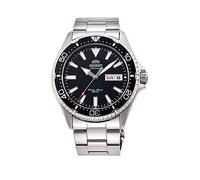Orient Automatic Mako III Divers Watch with Black Dial and Stainless Steel Case and Bracelet. 200m W/R and Unidirectional Bezel, Black, Men Black