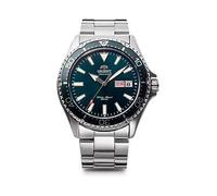 Orient Automatic Mako III Divers Watch with Blue Dial and Stainless Steel Case and Bracelet. 200m W/R and Unidirectional Bezel, Green, Men Green
