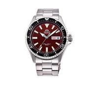 Orient Automatic Mako III Divers Watch with Red Dial and Stainless Steel Case and Bracelet. 200m W/R and Unidirectional Bezel, Red, Men Red