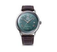 Orient Bambino 40.5mm Green Dial Roman Numerals Brown Leather Strap, One Colour, Men One Colour